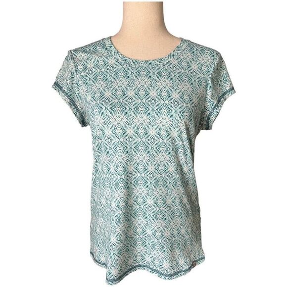 ✨Title Nine Womens Ruched Grace Sz Medium Pattern Tee✨ - Picture 1 of 9